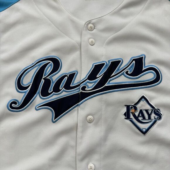 Tampa Bay Rays MLB True Fan Sewn Embroidered Size XL Blue Jersey - Picture 2 of 7